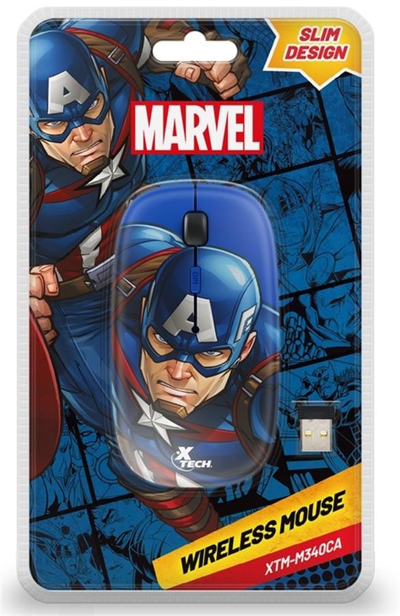 Mouse INALAMBRICO - XTECH XTM-M340 - Capitan America