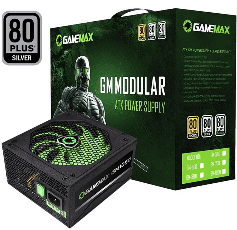 FUENTE 1050W GAMEMAX 80 PLUS SILVER GM-1050 Modular
